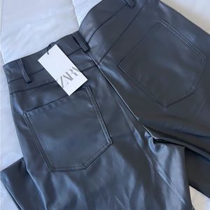 Zara black leather pants (90’s straight fit)